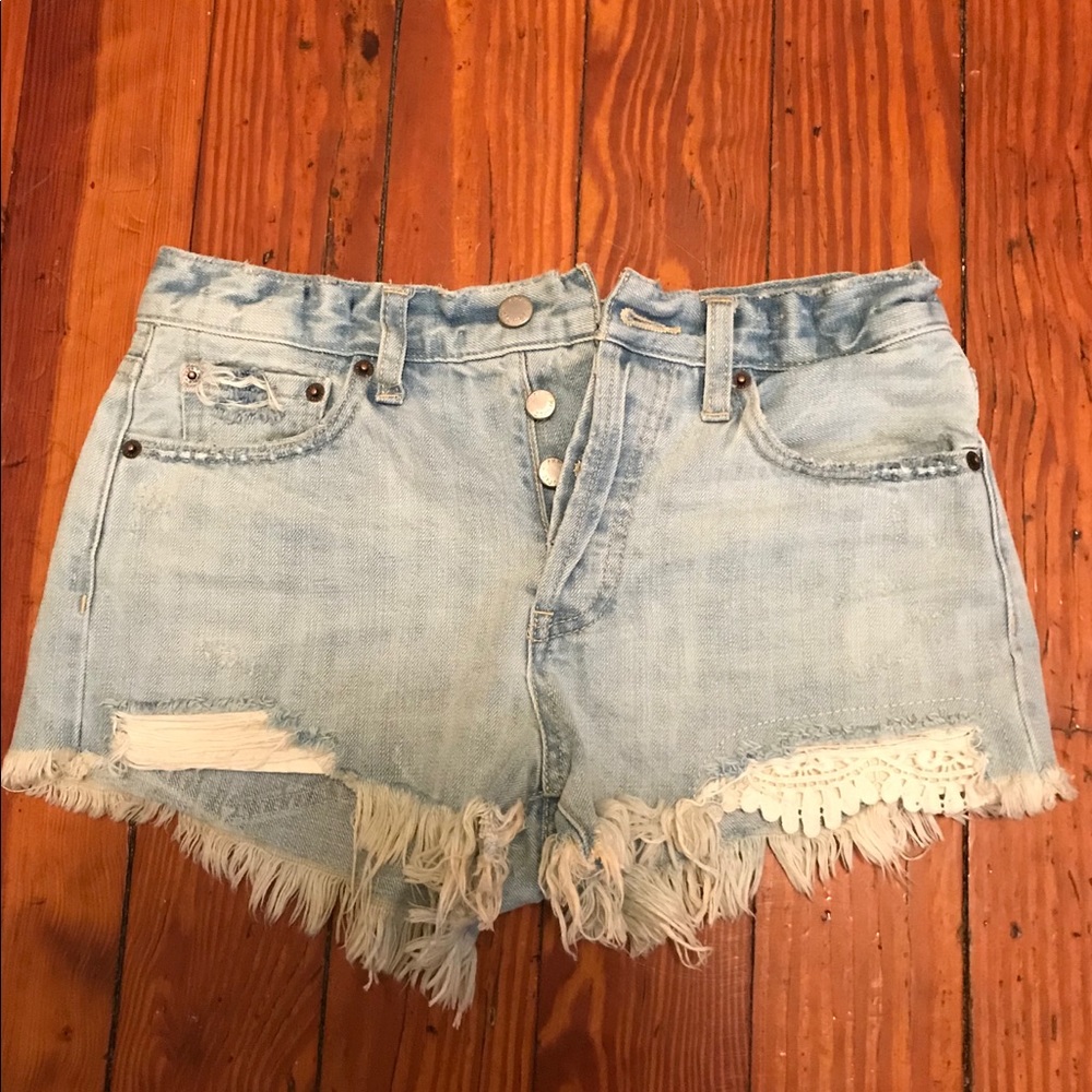 Free People Daisy Chain Denim Shorts NWOT